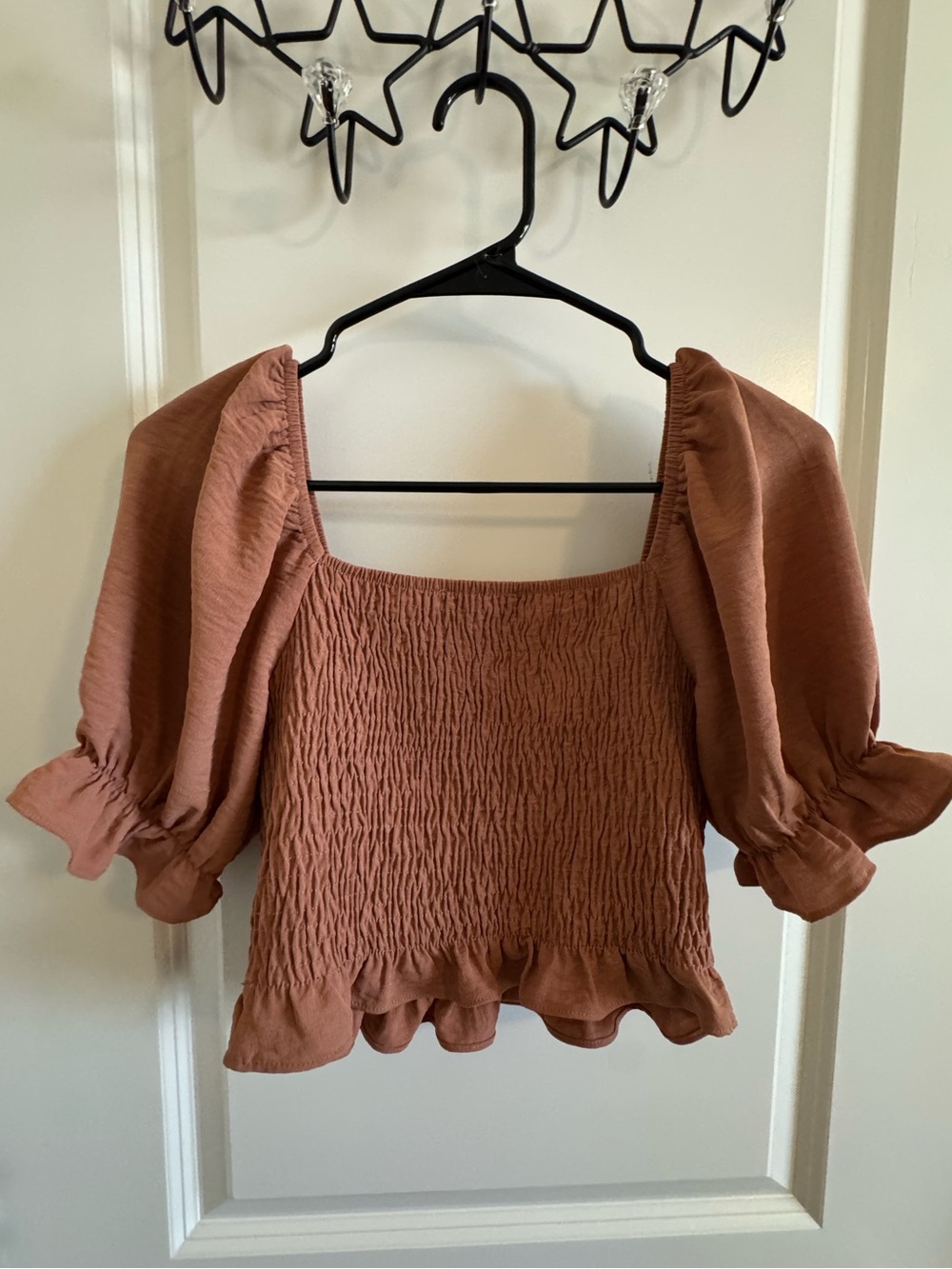 Cottagecore Smocked Puff Sleeve Crop Top